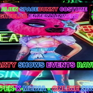 NEON ALIEN SPACEBUNNY DANCING NIGHTCLUB EVENTS SHOWS COSTUME  - RAVE/DANCE/NEON