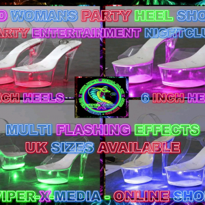 LED WOMANS PARTY 6 INCH HIGH HEELS SHOES MULTI COLOURS UK SIZES - RAVE/DANCE/NEON