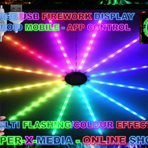 LED/RGB MULTI EFFECT WALL LIGHT APP CONTROLLED/USB FIREWORK - RAVE/DANCE/NEON