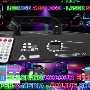 ALIEN LED/RGB LASER ANIMATION APP LOGO MULTI DMX SYSTEM NIGHTCLUB - RAVE/DANCE/NEON
