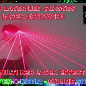 RED LASER LED GLASSES MULTI RED EFFECTS LASERS NIGHTCLUB - RAVE/DANCE/NEON