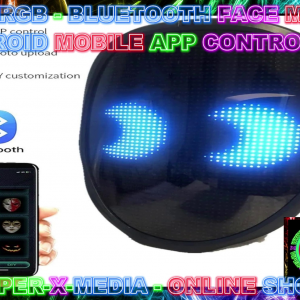 LED/RGB BLUETOOTH RAVE COSPLAY FACE MASK SWITCH/APP CONTROLLED - RAVE/DANCE/NEON