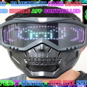 LED/RGB BLUETOOTH RAVE COSPLAY FACE MASK SWITCH/APP CONTROLLED - RAVE/DANCE/NEON