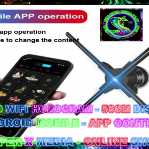 3D WIFI HD 56CM WALL DISPLAY APP CONTROLLED MULTI EFFECT HOLOGRAM - RAVE/DANCE/NEON