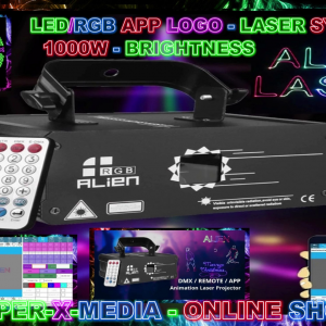 ALIEN 1000W LED/RGB LASER ANIMATION APP LOGO MULTI DMX SYSTEM NIGHTCLUB - RAVE/DANCE/NEON