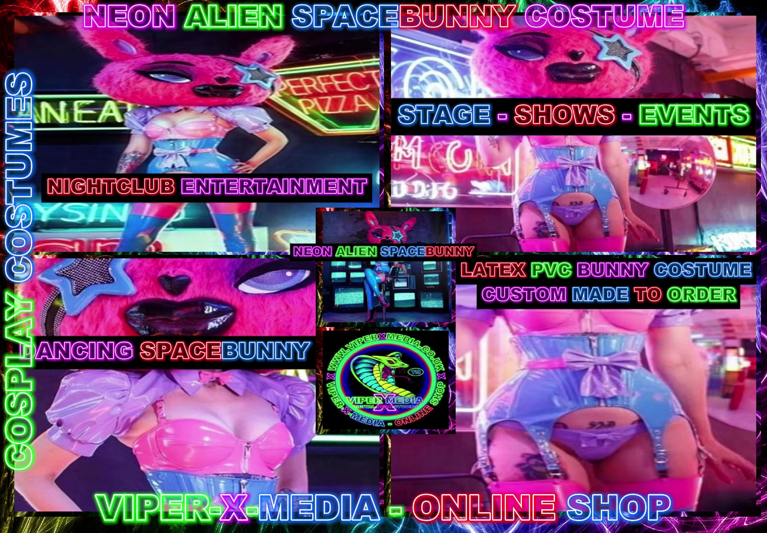 NEON ALIEN SPACEBUNNY DANCING NIGHTCLUB EVENTS SHOWS COSTUME  - RAVE/DANCE/NEON - Image 2