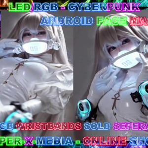 LED/RGB CYBERPUNK ANDROID MASK MULTI FLASHING EFFECTS - RAVE/DANCE/NEON