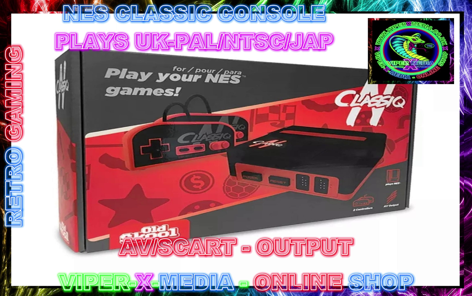 NES CLASSIC AV COMPATIBLE GAME CARTRIDGE RED/BLACK EDITION CONSOLE