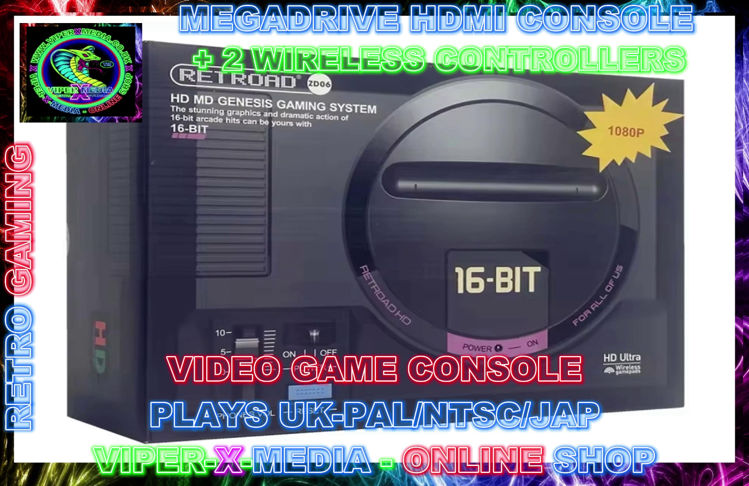 MEGA DRIVE HD HDMI COMPATIBLE GAME CARTRIDGE CONSOLE