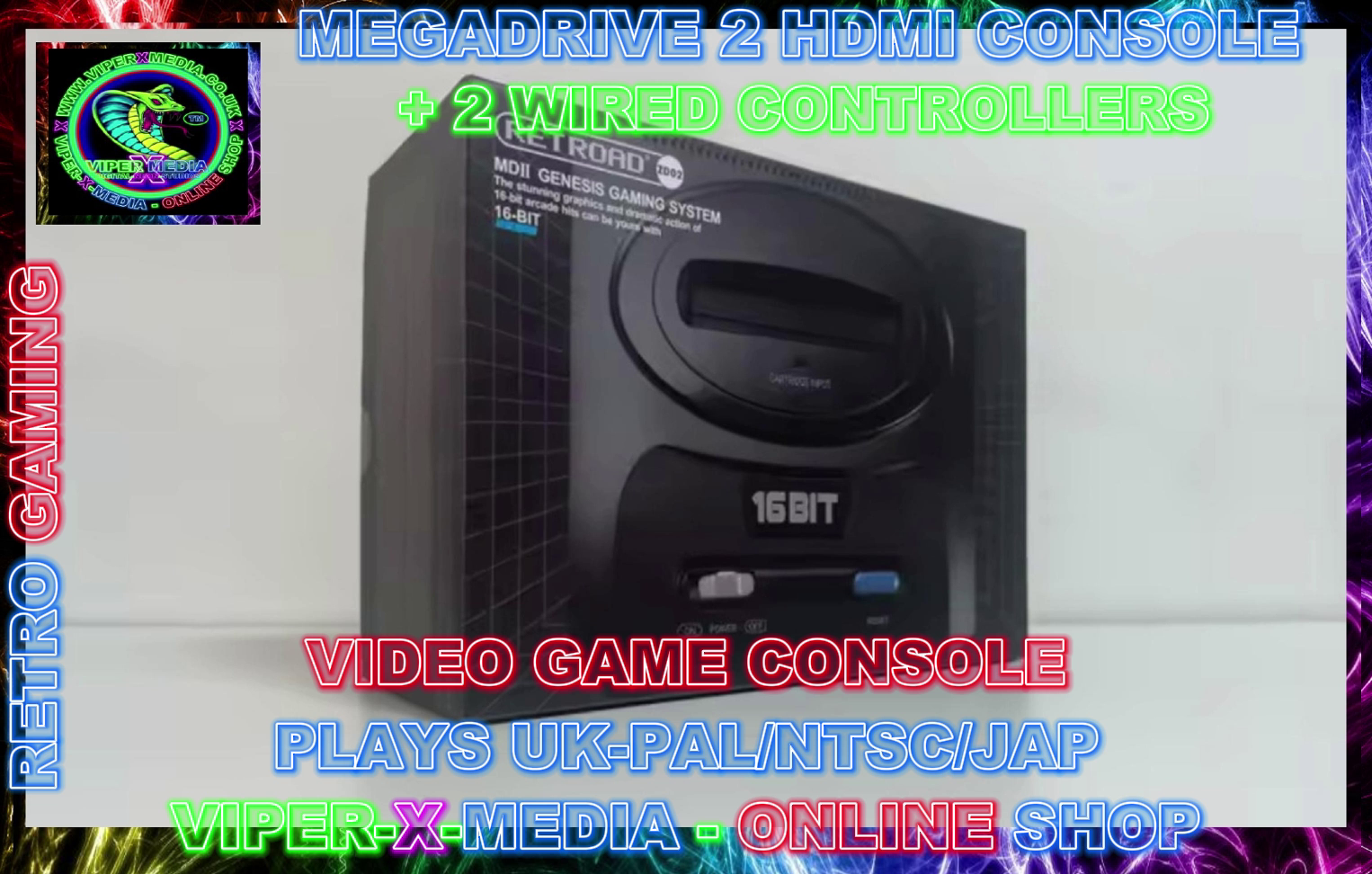 MEGA DRIVE 2 HD HDMI COMPATIBLE GAME CARTRIDGE CONSOLE