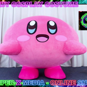 KIRBY PINK ADULT INFLATABLE COSPLAY PARTY COSTUME - RAVE/DANCE/NEON