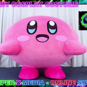 KIRBY PINK ADULT INFLATABLE COSPLAY PARTY COSTUME - RAVE/DANCE/NEON